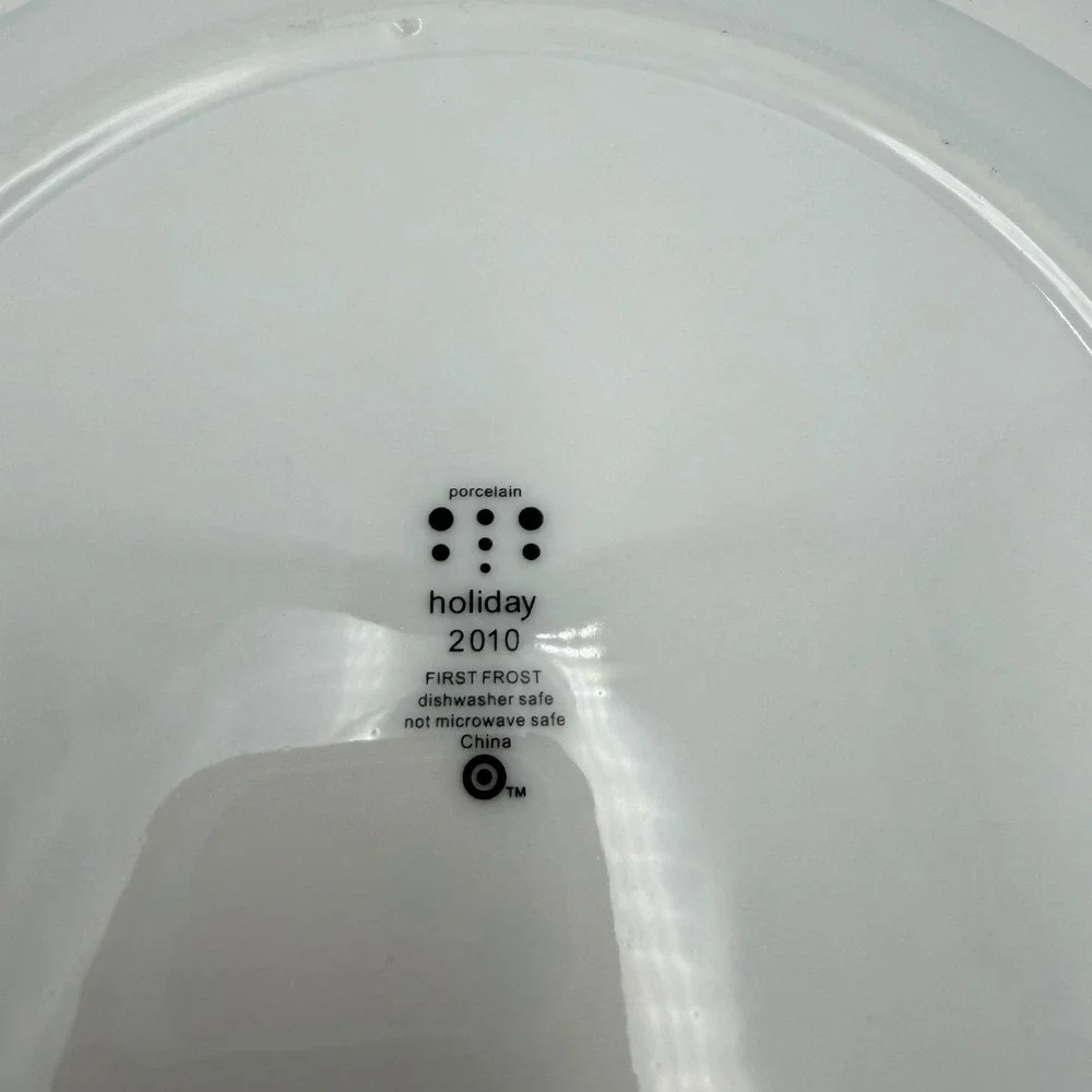 (9) Target‎ First Frost Snowflake Salad Plates Christmas Holiday Winter 9